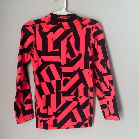 Nike Pro Combat Dri-Fit Compression Top Big Girls/Kids Size Medium Pink Black - Picture 3 of 3